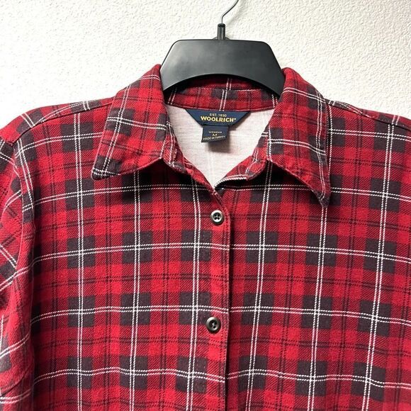 Woolrich Red Plaid Flannel Button Down Top - Picture 5 of 7